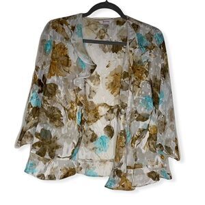 𝅺tan Jay Petite Chiffon Open-front Blouse